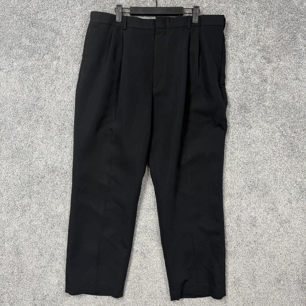 Vintage 90s Geoffrey Beene Dress Pants Mens 38x29.5 Black Pleated Dark Academia